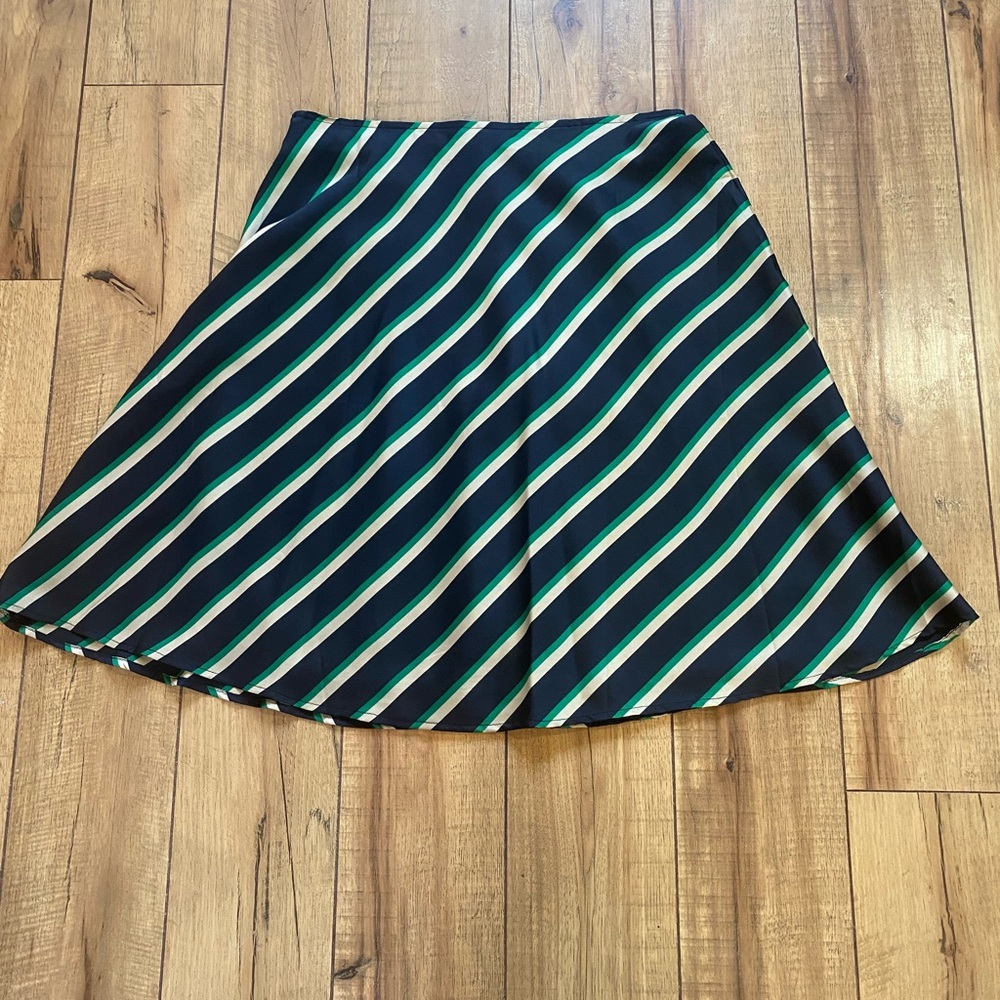 5/$25! Ann Taylor A-Line Skirt with Black and Green Stripes